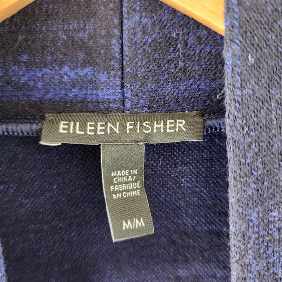 Eileen Fisher wool blend midnight enveloping jacket size M - Picture 7 of 11